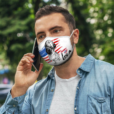 Personalized Dog Gift Idea - Pug Love USA For Dog Lovers - Cloth Mask